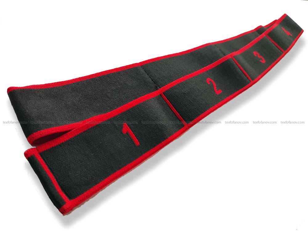 Stretching expander rubber with loops for fitness elastic band 4 x 85 cm black-red - Image 3