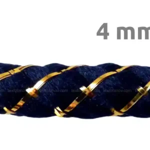 Cord ⌀ 4 mm decorative blue with gold lurex
