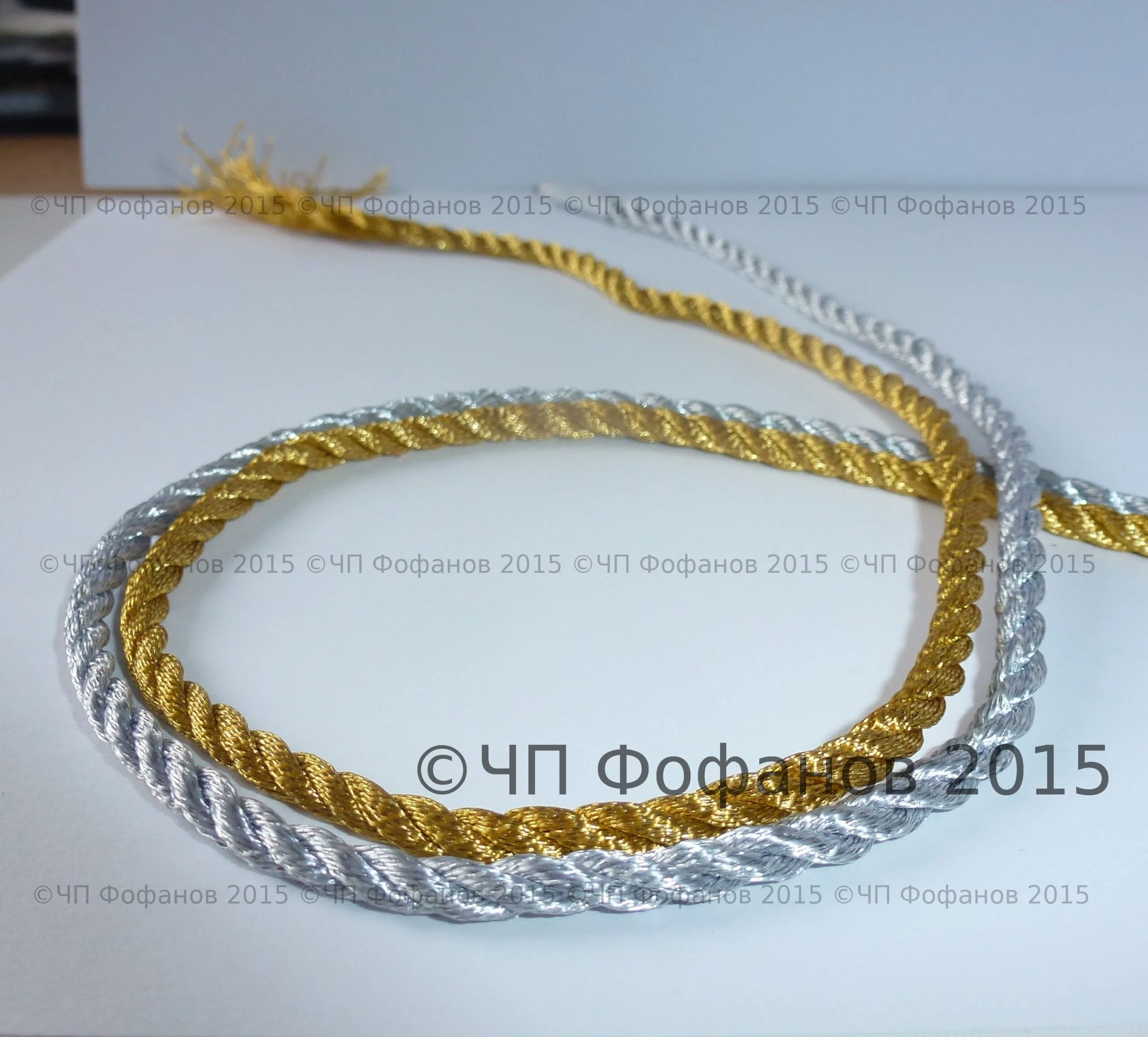 Decorative cord with metal thread gold/silver 6, 8 mm - Image 2