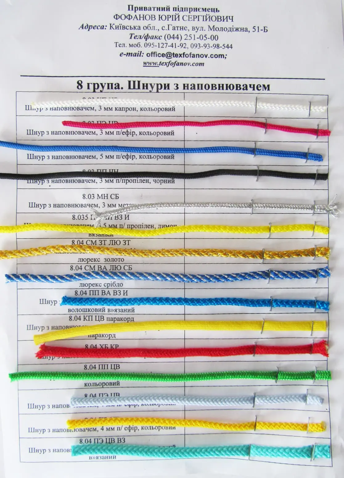 Шнури поліефірні плетені