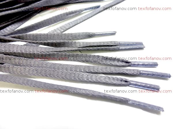 Flat waxed cotton laces 7 mm black/brown/gray from 70 to 150 cm - Image 3